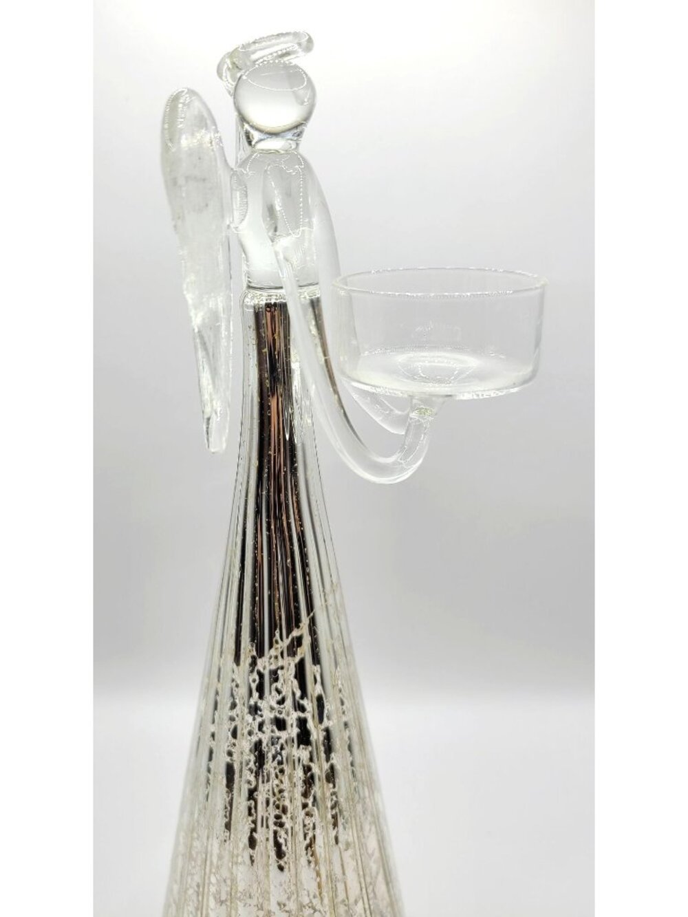 Lenox Mercury Glass Angel 11.5" Silver Votive Candle Holder New opened Box - Picture 4 of 12